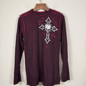 Affliction Infected Ritual Long Sleeve Reversible Thermal Shirt Large Bikercore